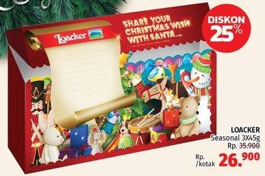 Promo Harga LOACKER Seasonal Christmas 3 pcs - LotteMart