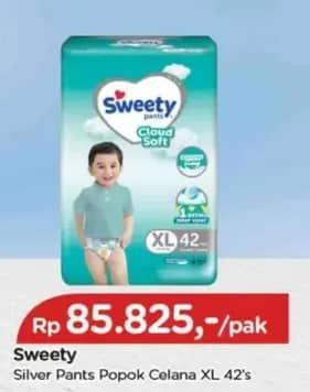 Promo Harga Sweety Silver Pants XL42 42 pcs - TIP TOP