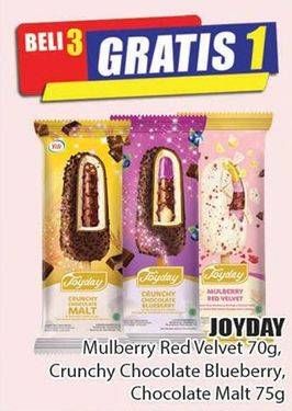 Promo Harga JOYDAY Ice Cream Stick Mulberry Red Velvet, Crunchy Chocolate Blueberry, Crunchy Chocolate Malt 75 gr - Hari Hari