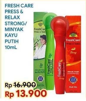 Promo Harga FRESH CARE Minyak Angin Press & Relax Kayu Putih, Strong 10 ml - Indomaret