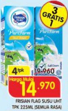 Promo Harga FRISIAN FLAG Susu UHT Purefarm Full Cream, Sweet Delight 225 ml - Superindo