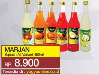 Promo Harga MARJAN Syrup Squash All Variants 450 ml - Yogya