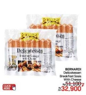 Promo Harga Bernardi Delicatessen Sausage Breakfast Sausage With Cheese 400 gr - LotteMart