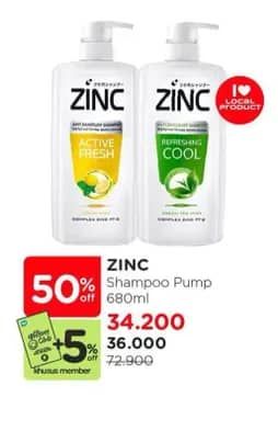 Promo Harga Zinc Shampoo 680 ml - Watsons