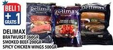 Promo Harga Delimax Smoked Beef/Bratwurst/Spicy Chicken Wing  - Hypermart