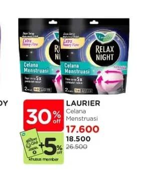 Promo Harga Laurier Celana Menstruasi 2 pcs - Watsons