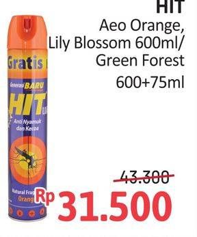 Promo Harga HIT Aerosol Lilly Blossom, Orange, Green Forest 675 ml - Alfamidi