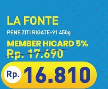 Promo Harga La Fonte Penne Ziti Ritage -91 500 gr - Hypermart