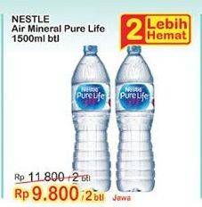Promo Harga NESTLE Pure Life Air Mineral Kecuali 1500 ml - Indomaret