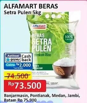 Promo Harga Alfamart Beras Setra Pulen 5000 gr - Alfamart