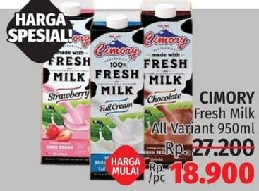 Promo Harga Cimory Fresh Milk All Variants 950 ml - LotteMart