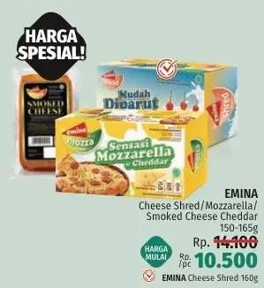 Promo Harga Emina Cheddar Cheese Shred, Mozza 160 gr - LotteMart