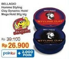 Promo Harga BELLAGIO HOMME Styling Clay Dynamic Hold, Mega Hold 90 gr - Indomaret
