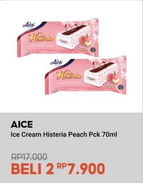 Promo Harga Aice Ice Cream Histeria Vanila Peach 70 ml - Indomaret