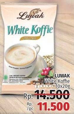 Promo Harga Luwak White Koffie per 10 sachet 20 gr - LotteMart