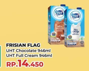 Promo Harga Frisian Flag Susu UHT Purefarm Full Cream, Swiss Chocolate 946 ml - Yogya