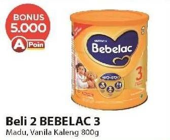 Promo Harga BEBELAC 3 Susu Pertumbuhan Madu, Vanila 800 gr - Alfamart