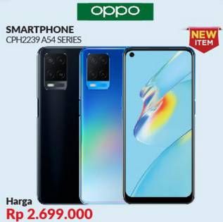 Promo Harga OPPO A54  Crystal Black, Starry Blue  - Courts