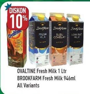 Promo Harga OVALTINE Susu UHT/BROOKFARM Fresh Milk  - Hypermart