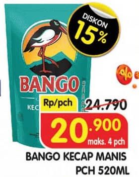 Promo Harga Bango Kecap Manis 520 ml - Superindo