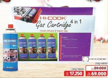 Promo Harga HICOOK Tabung Gas (Gas Cartridge) per 4 kaleng 230 gr - Lotte Grosir