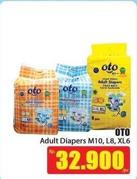 Promo Harga OTO Adult Diapers XL6, L8, M10 6 pcs - Hari Hari