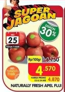 Promo Harga Naturally Fresh Apel Fuji per 100 gr - Superindo