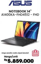 Asus Notebook  A1400KA-FHD4512-FHD 14 Inch  Harga Promo Rp5.859.000, Harga Sewaktu-Waktu Dapat Berubah

Free Bag Notebook