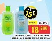 Promo Harga JOHNSONS Baby Cologne Happy Berries, Summer Swing 100 ml - Superindo