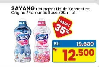 Promo Harga Sayang Liquid Detergent Original Fresh, Rose 700 ml - Indomaret
