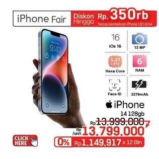 Promo Harga Apple iPhone 14 128 GB 1 pcs - LotteMart