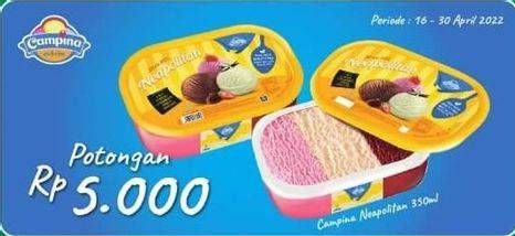 Promo Harga CAMPINA Ice Cream Neapolitan 350 ml - Alfamart