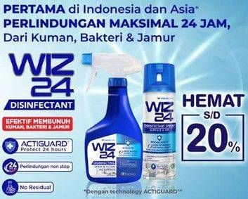 Promo Harga WIZ 24 Disinfecting Spray and Clean All Surface  - Indomaret