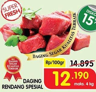 Promo Harga Daging Rendang Sapi Spesial per 100 gr - Superindo