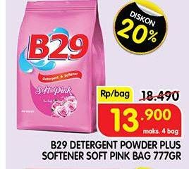 Promo Harga B29 Detergent + Softener Soft Pink 777 gr - Superindo