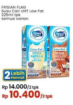 Promo Harga Frisian Flag Susu UHT Purefarm Low Fat, Low Fat Chocolate, Low Fat French Vanilla, Low Fat Strawberry 225 ml - Indomaret