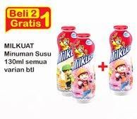 Promo Harga MILKUAT Susu UHT All Variants per 2 botol 130 ml - Indomaret