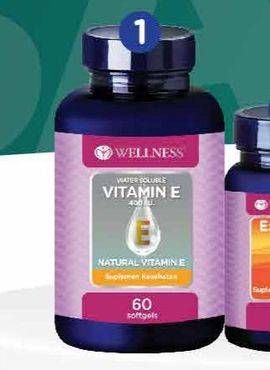 Promo Harga Wellness Natural Vitamin E-400 I.U 60 pcs - Watsons