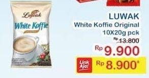 Promo Harga Luwak White Koffie per 10 sachet 20 gr - Indomaret