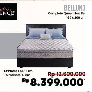 Promo Harga Florence Belluno Complete Queen Bed Set 160x200cm  - COURTS