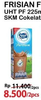 Promo Harga FRISIAN FLAG Susu UHT Purefarm Swiss Chocolate 225 ml - Alfamart