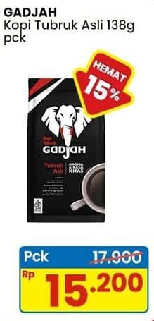 Promo Harga Gadjah Kopi Tubruk Asli 138 gr - Indomaret