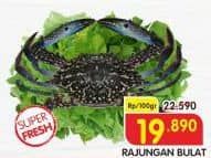 Rajungan Bulat per 100 gr Diskon 11%, Harga Promo Rp19.890, Harga Normal Rp22.590