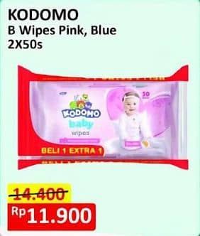 Promo Harga Kodomo Baby Wipes Classic Blue, Rice Milk Pink 50 pcs - Alfamart