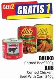 Promo Harga BALIKO Corned Beef 200gr/AJIB Coorned Beef/Chicken 340gr  - Hari Hari