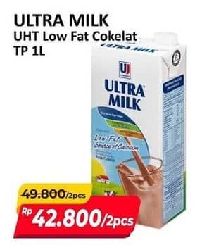 Promo Harga Ultra Milk Susu UHT Low Fat Coklat 1000 ml - Alfamart