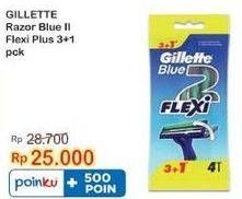 Promo Harga Gillette Blue II Flexi 4 pcs - Indomaret