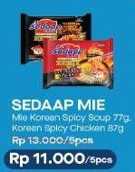 Promo Harga SEDAAP Korean Spicy Soup, Chicken per 5 pcs - Alfamart