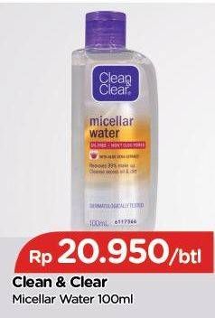 Promo Harga CLEAN & CLEAR Micellar Water 100 ml - TIP TOP