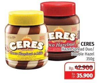 Promo Harga CERES Choco Spread/Duo Choco Spread 350gr  - Lotte Grosir